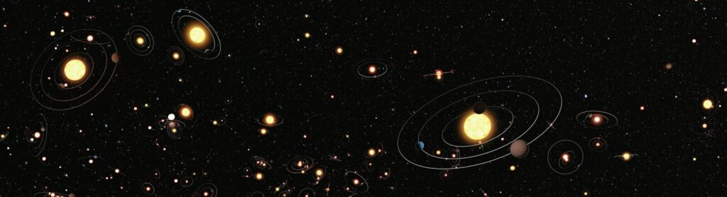 an image of a bunch of planets in the sky