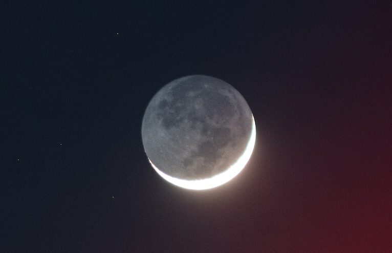 full moon on black background
