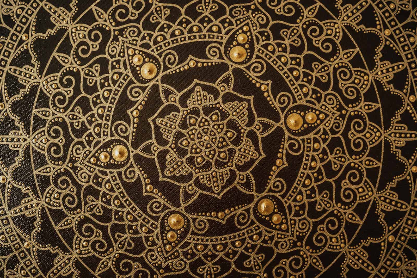 Close-Up Shot of a Mandala Painting