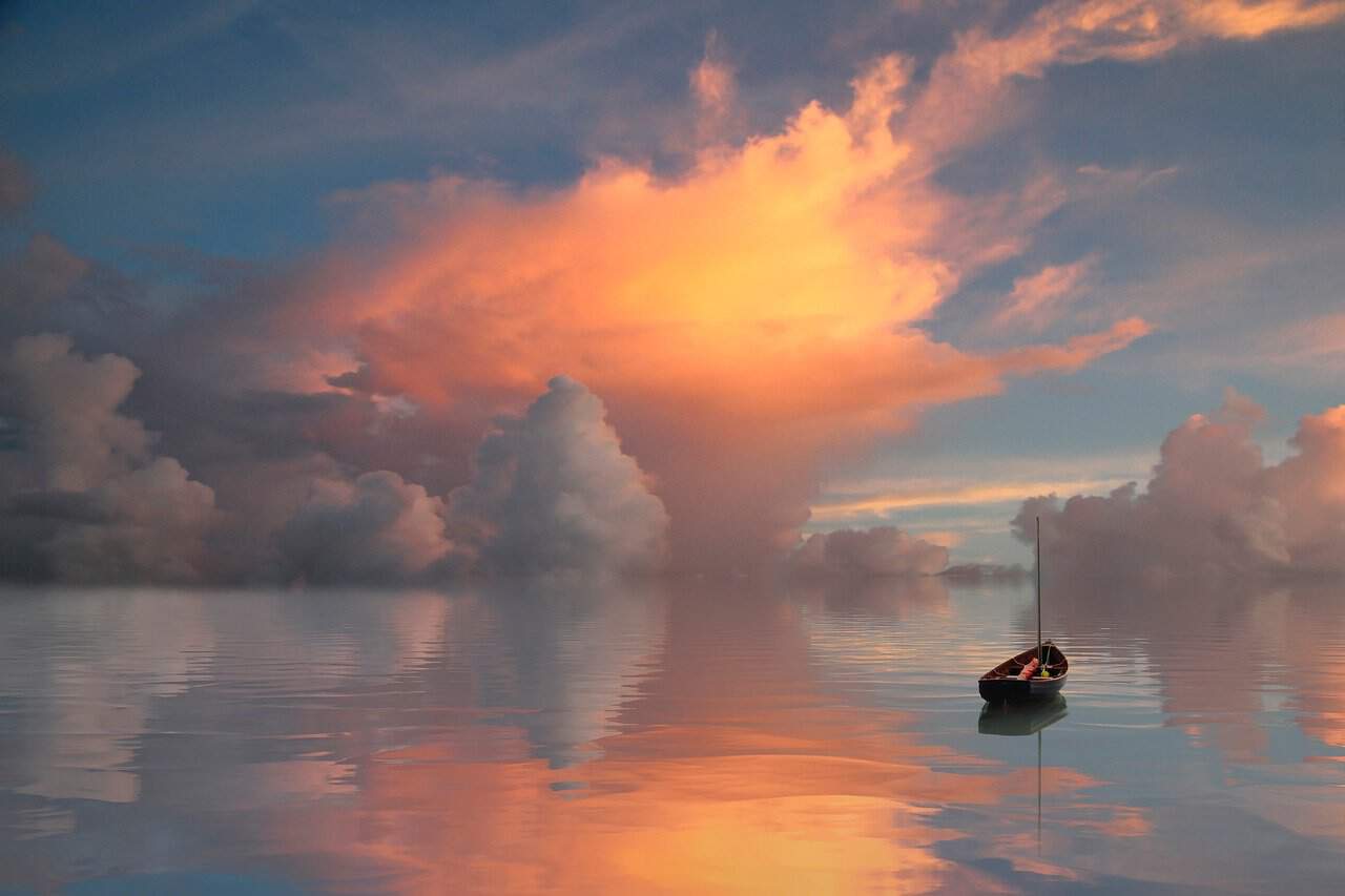 astrological transit, astrology, personal gsea, boat, clouds, landscape, sunset, nature, horizon