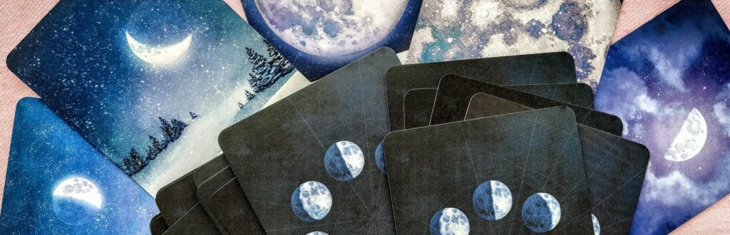 blue and white moon and star print textile