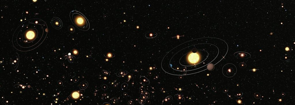 an image of a bunch of planets in the sky